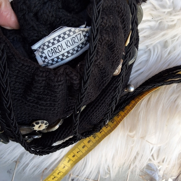 Carol Kurtz OOAK vintage button drawstring cricket bag - Picture 12 of 13